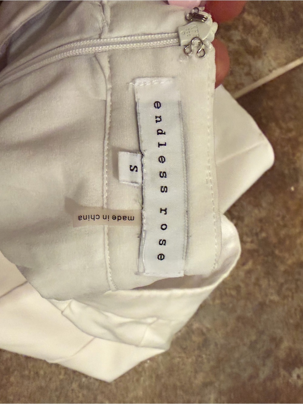 White Ruffled Hem Shorts - Picture 3 of 3